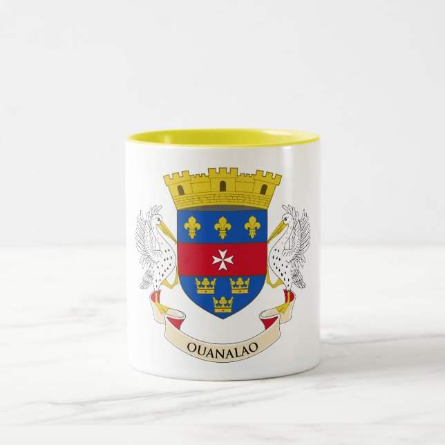 Saint Barthélemy Flag Two-Tone Coffee Mug (Center)