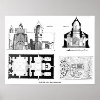 Saint Bartholomew Monastery floor and cross plan