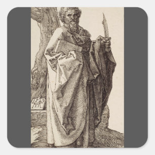 Saint Bartholomew the Apostle by Albrecht Durer  Square Sticker