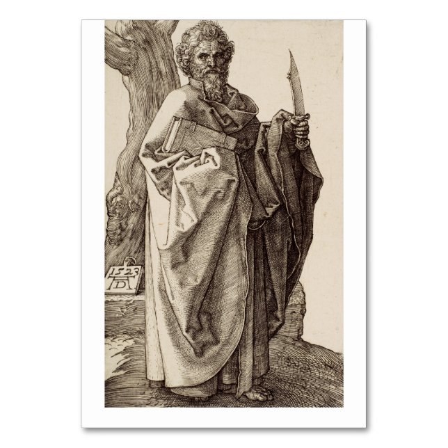 Saint Bartholomew the Apostle Fine Art Table Number (Front)