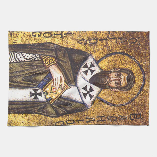 Saint Basil of Caesarea Kitchen Towel (Horizontal)