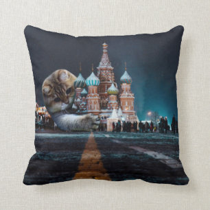 Saint Basil’s Cathedral and Hosico Throw Pillow