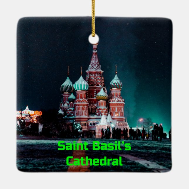 Saint Basil’s Cathedral, Moscow, Russia Ceramic Ornament (Back)