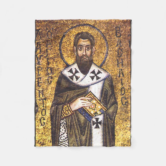 Saint Basil the Great Mosaic Fleece Blanket (Front)