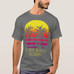 Saint Beach Florida Vintage Tropical Sunset Palm T T-Shirt