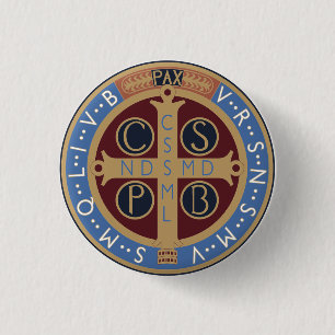 Saint Benedict Medal 1 Inch Round Button