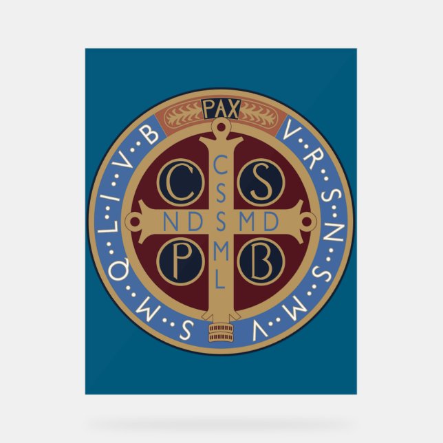 Saint Benedict Medal Acrylic Sign (Front)