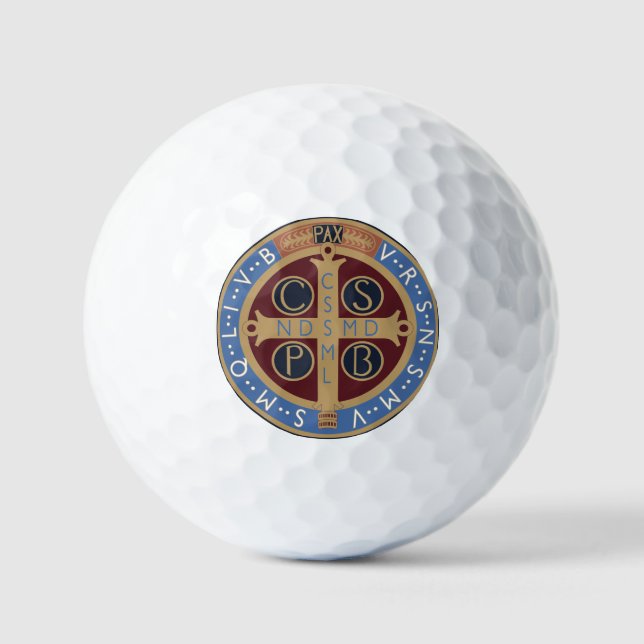 Saint Benedict Medal Golf Balls (Front)