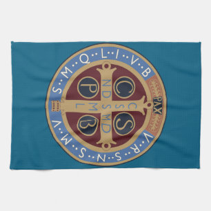 Saint Benedict Medal Kitchen Towel