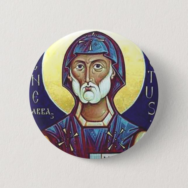 Saint Benedict of Nursia 2 Inch Round Button (Front)