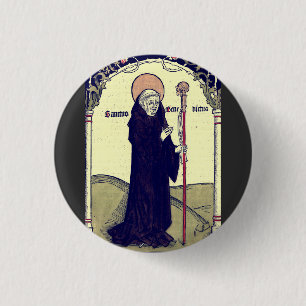 Saint  Benedict of Nursia Abbot of Monte Cassino 1 Inch Round Button