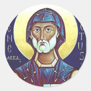 Saint Benedict of Nursia Classic Round Sticker