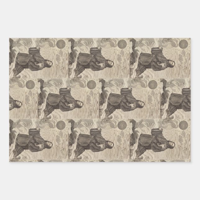 Saint Benedict of Nursia Father of Monasticism Wrapping Paper Sheet (Front)