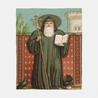 Saint Benedict of Nursia Fleece Blanket