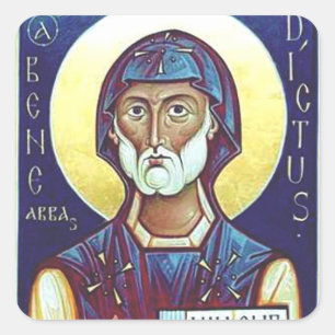 Saint Benedict of Nursia  Square Sticker