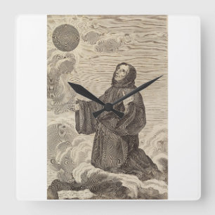 Saint Benedict of Nursia Square Wall Clock