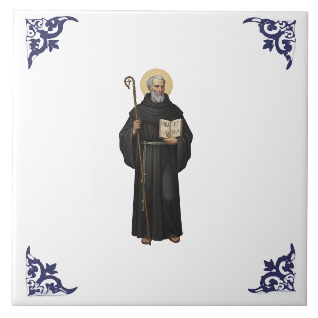 Saint Benedict Religious St Christian Tile (Front)