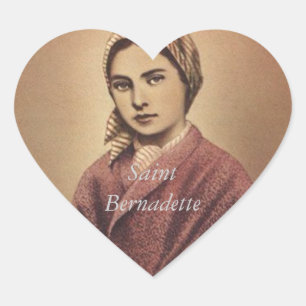 SAINT BERNADETTE   HEART STICKER