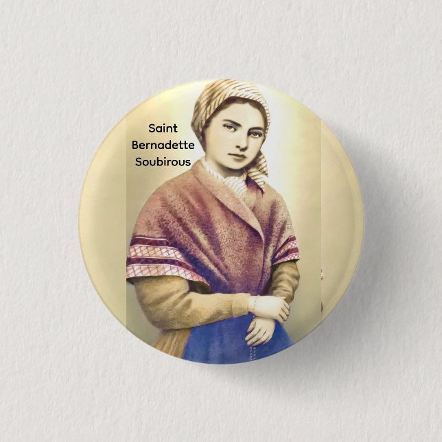 Saint Bernadette Soubirous 1 Inch Round Button (Front)