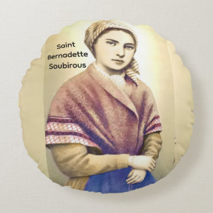 Saint Bernadette Soubirous Round Pillow