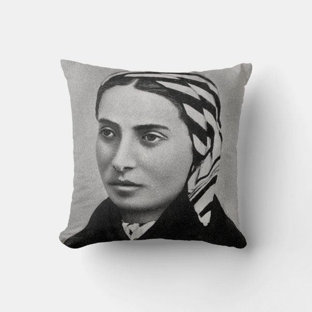 SAINT BERNADETTE SOUBIROUS THROW PILLOW (Front)
