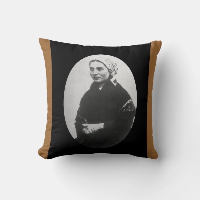 Saint Bernadette Throw Pillow (Front)