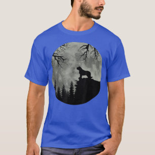 Saint Bernard and Moon Halloween Spooky Dog T-Shirt