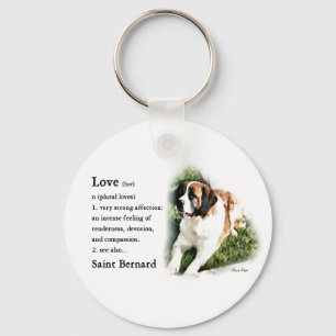 Saint Bernard Art Gifts Keychain