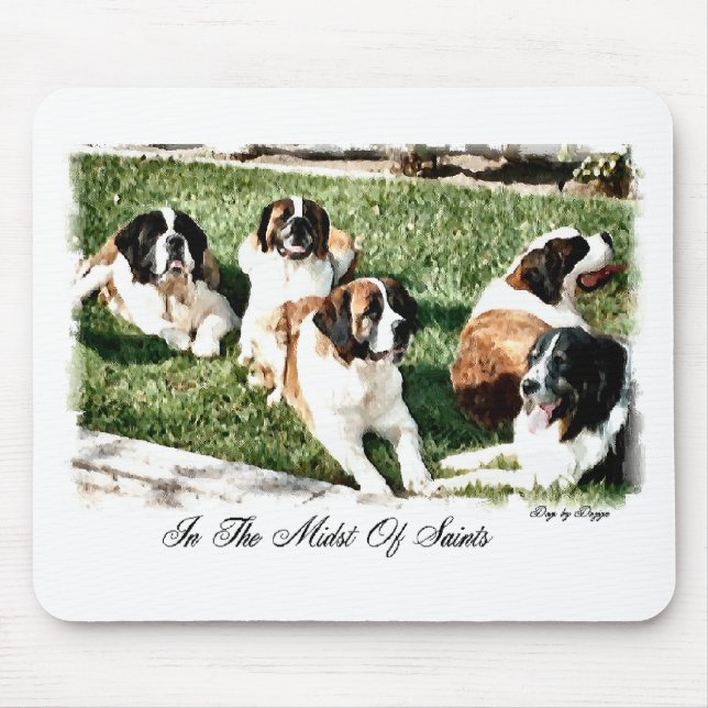 Saint Bernard Art Gifts Mouse Pad (Front)