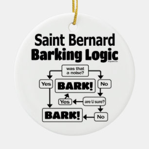 Saint Bernard Barking Logic Ceramic Ornament