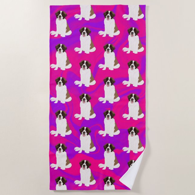 Saint Bernard Beach Towel (Front)
