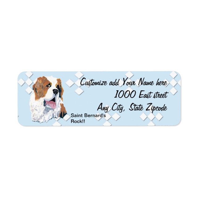 Saint Bernard - Bleu avec Design Diamant Blanc (Devant)