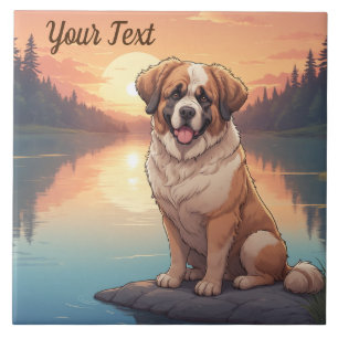 Saint Bernard by Lake Tile