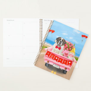 Saint Bernard Chien Saint Valentin Coeurs de camio