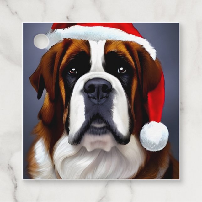Saint Bernard Christmas Favour Tags (Front)