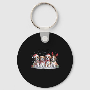Saint Bernard Christmas Puppies Dog Lovers Funny H Keychain