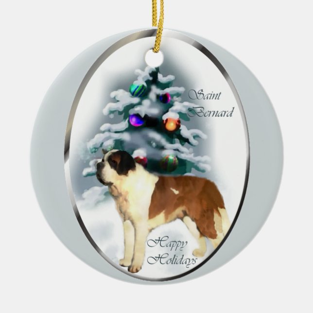 Saint Bernard Christmas Tree Ornaments (Front)