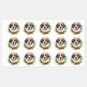Saint Bernard Christmas Wreath Festive Pup