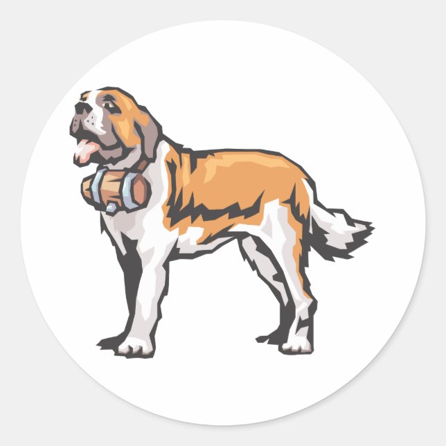 Saint Bernard Classic Round Sticker (Front)