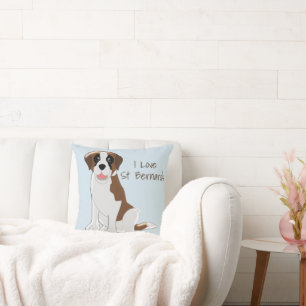 Saint Bernard Design Personalised Throw Pillow