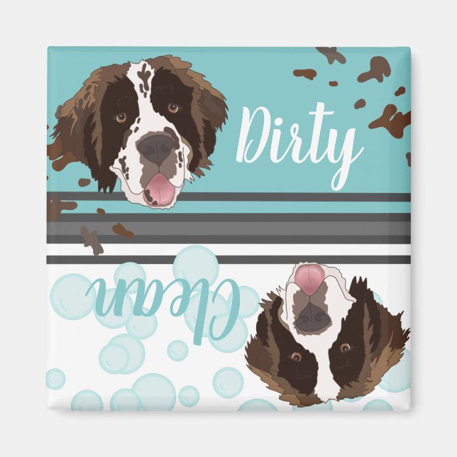 Saint Bernard  Dirty/Clean Dishwasher Magnet (Front)