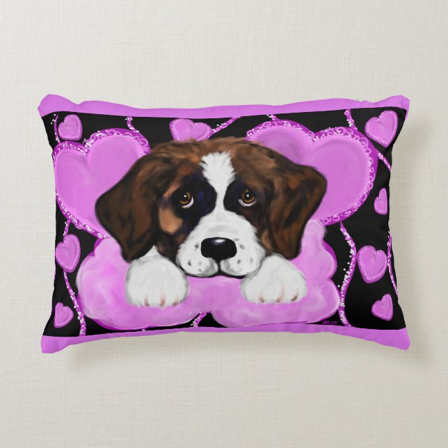 SAINT BERNARD DOG  ACCENT PILLOW (Front)