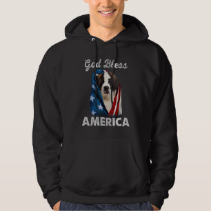 Saint Bernard Dog American USA Flag 4th of July Do Hoodie