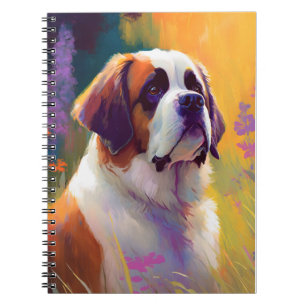 Saint Bernard Dog Animal Portrait Painting Pet Notebook