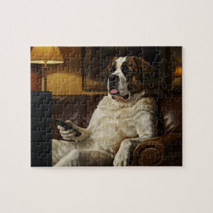 Saint Bernard Dog Art Puzzle 