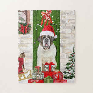 Saint Bernard Dog Christmas  Jigsaw Puzzle