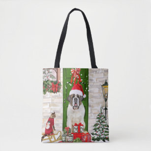 Saint Bernard Dog Christmas  Tote Bag