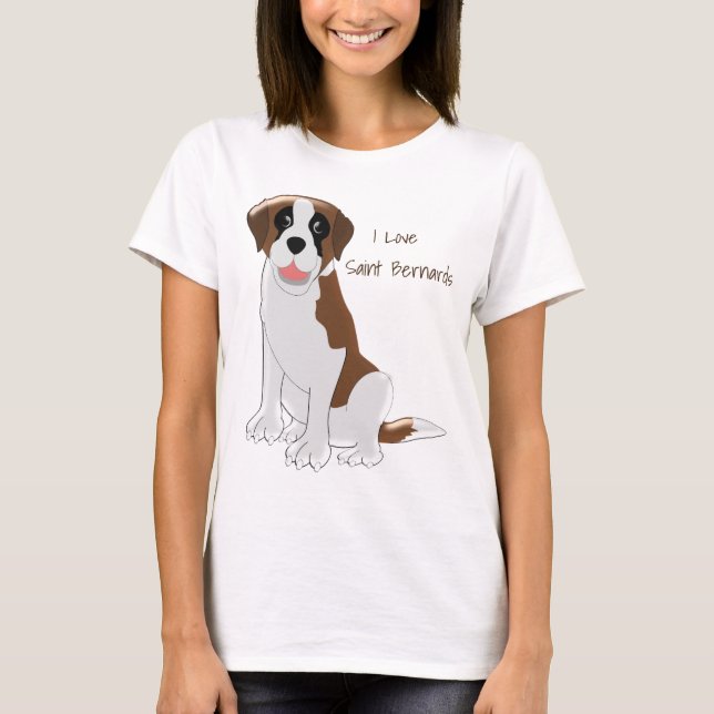 Saint Bernard Dog Design Personalised T-Shirt (Front)