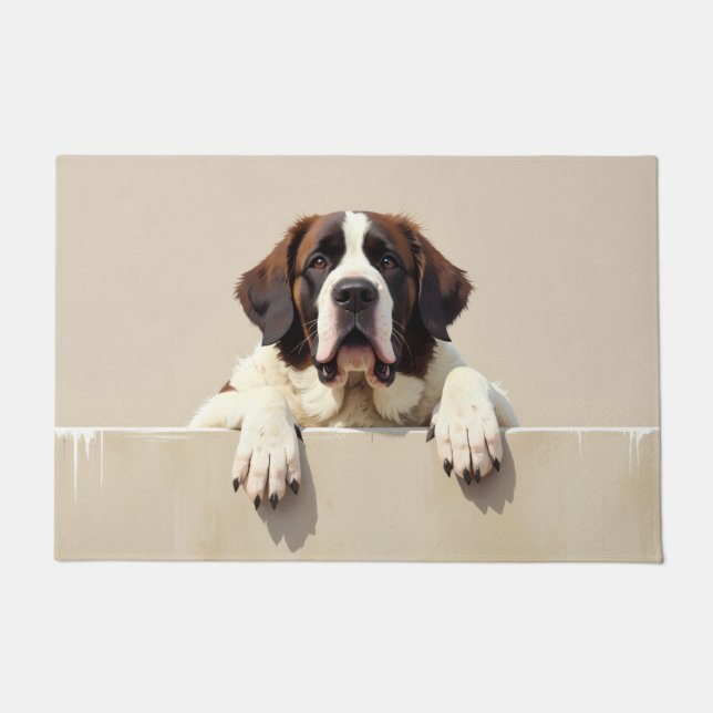 Saint Bernard Dog Doormat Art (Front)