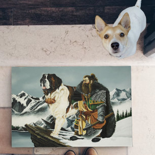 Saint Bernard Dog Dwarf Fantasy Doormat